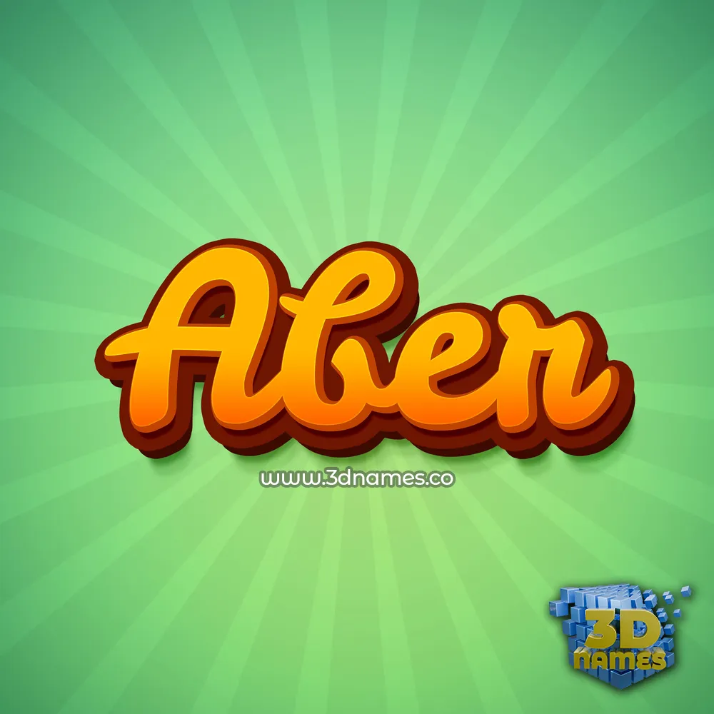 aber in Green Rays style - 3D name wallpaper