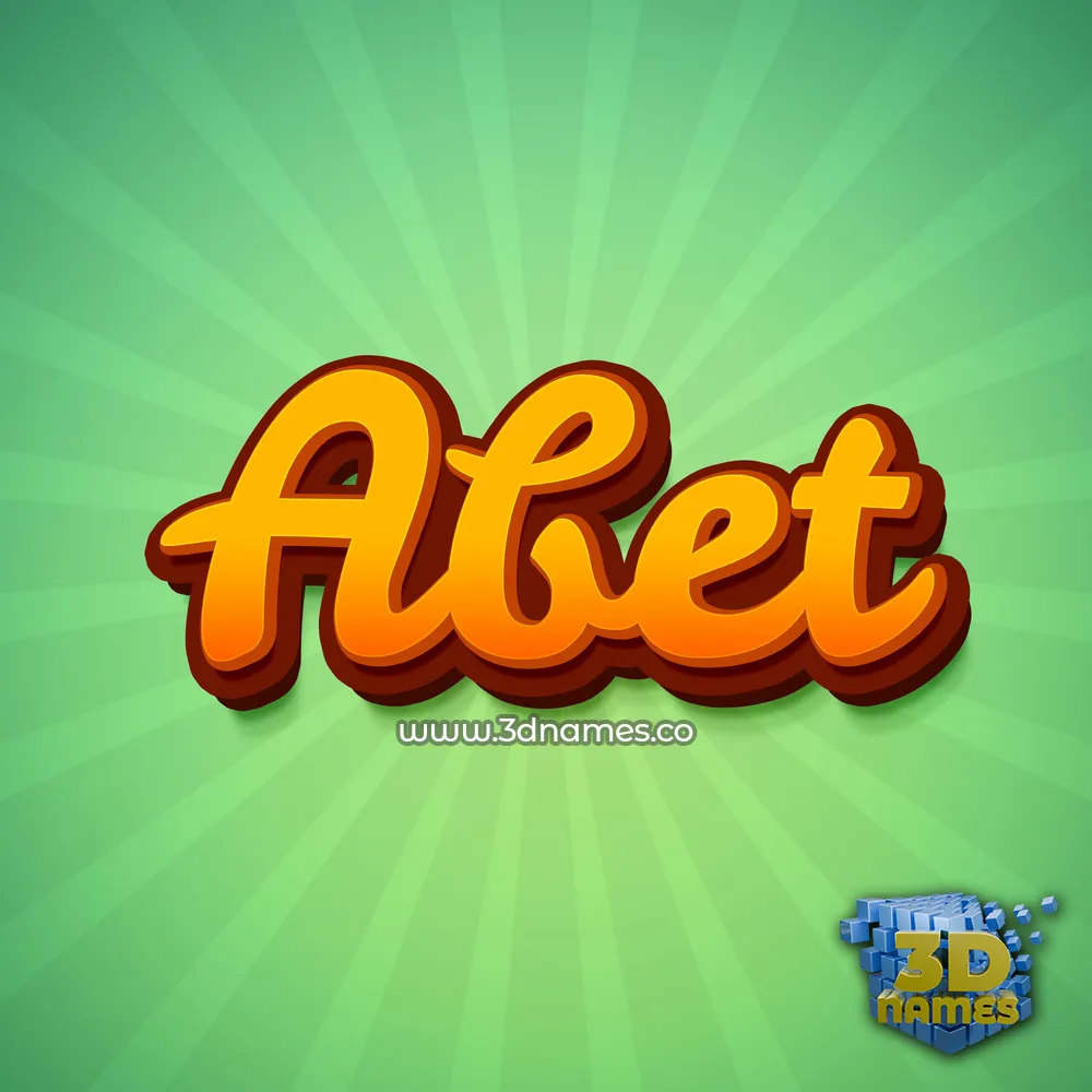 abet in Green Rays style - 3D name wallpaper