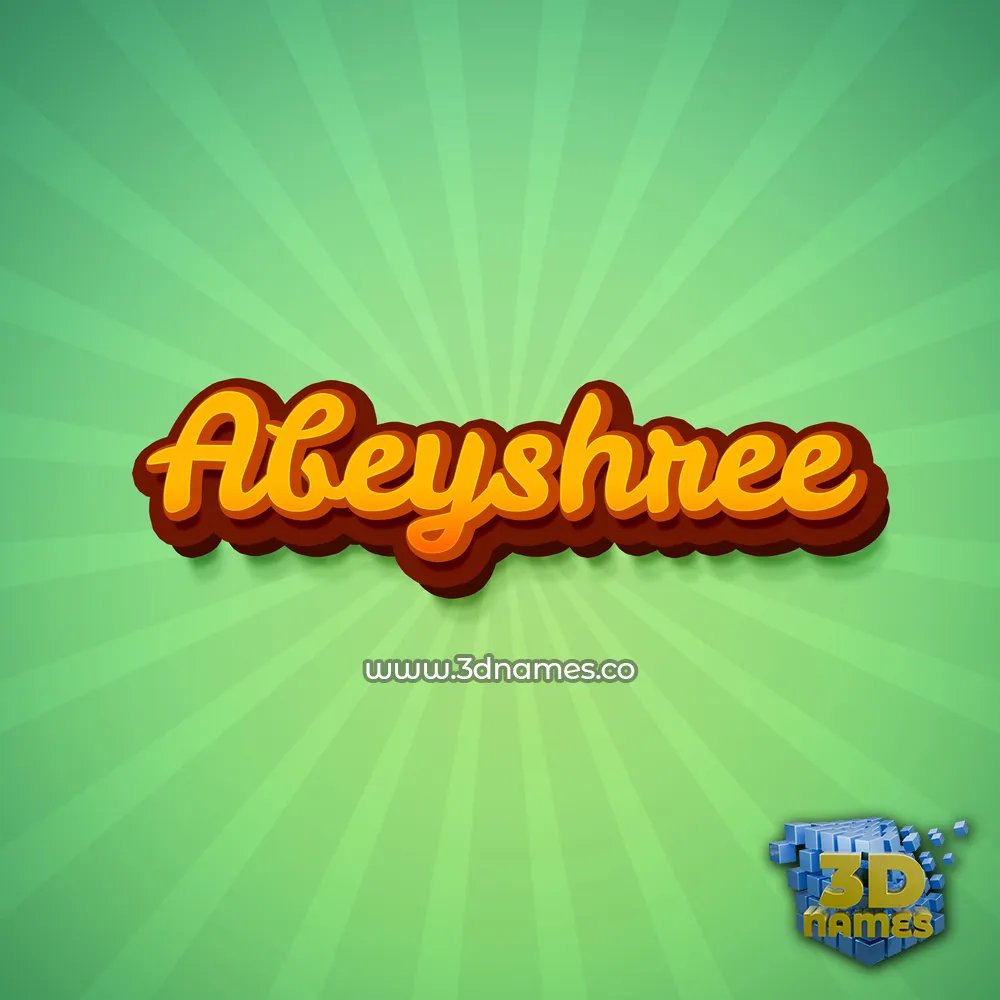 abeyshree in Green Rays style - 3D name wallpaper