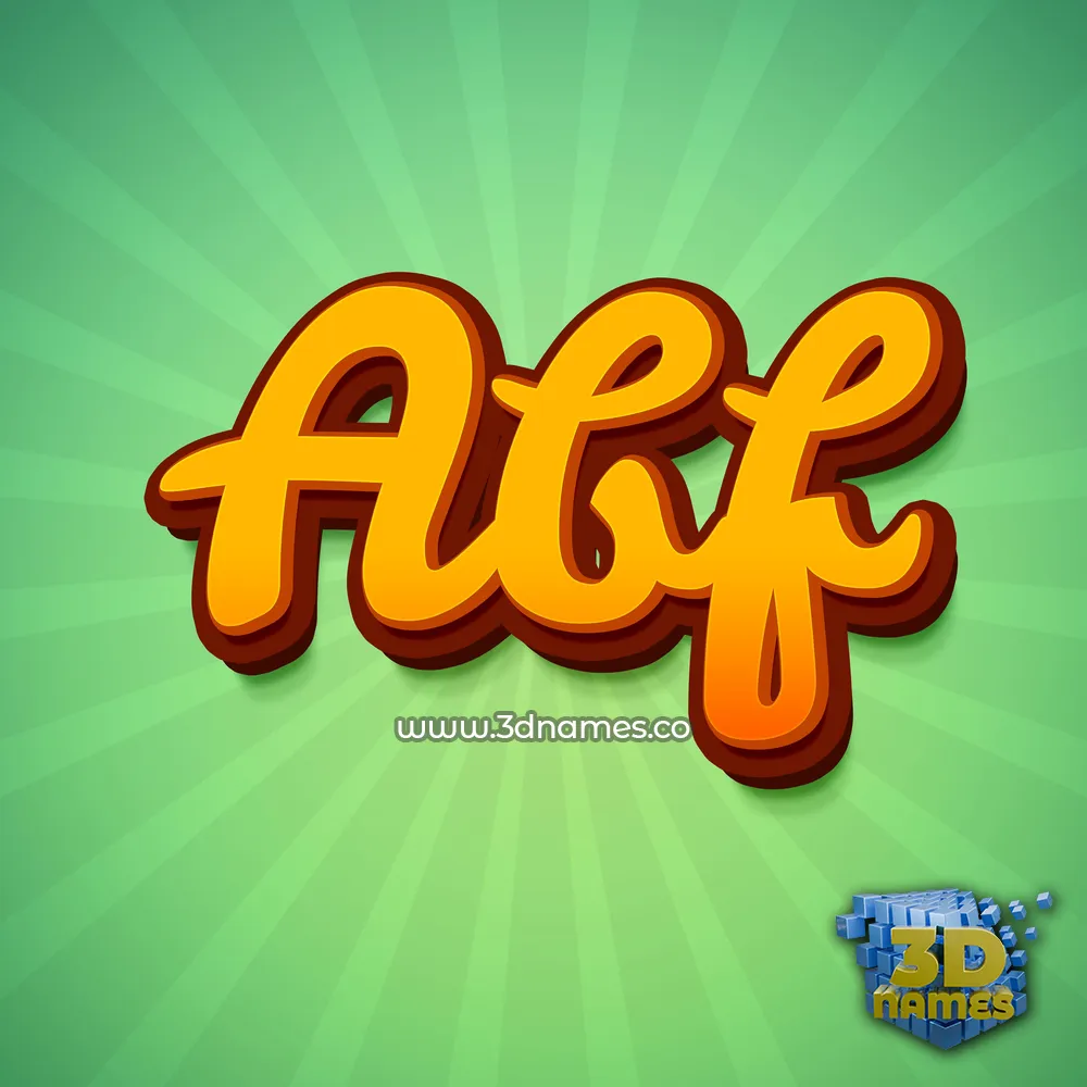 abf in Green Rays style - 3D name wallpaper