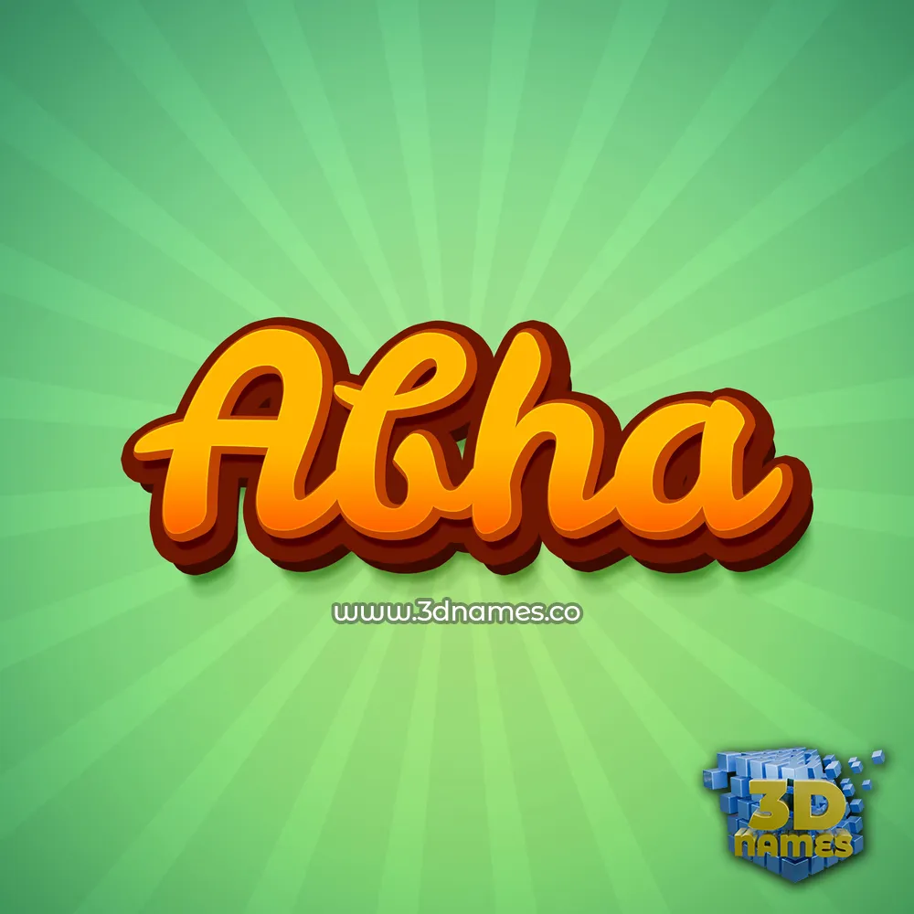abha in Green Rays style - 3D name wallpaper