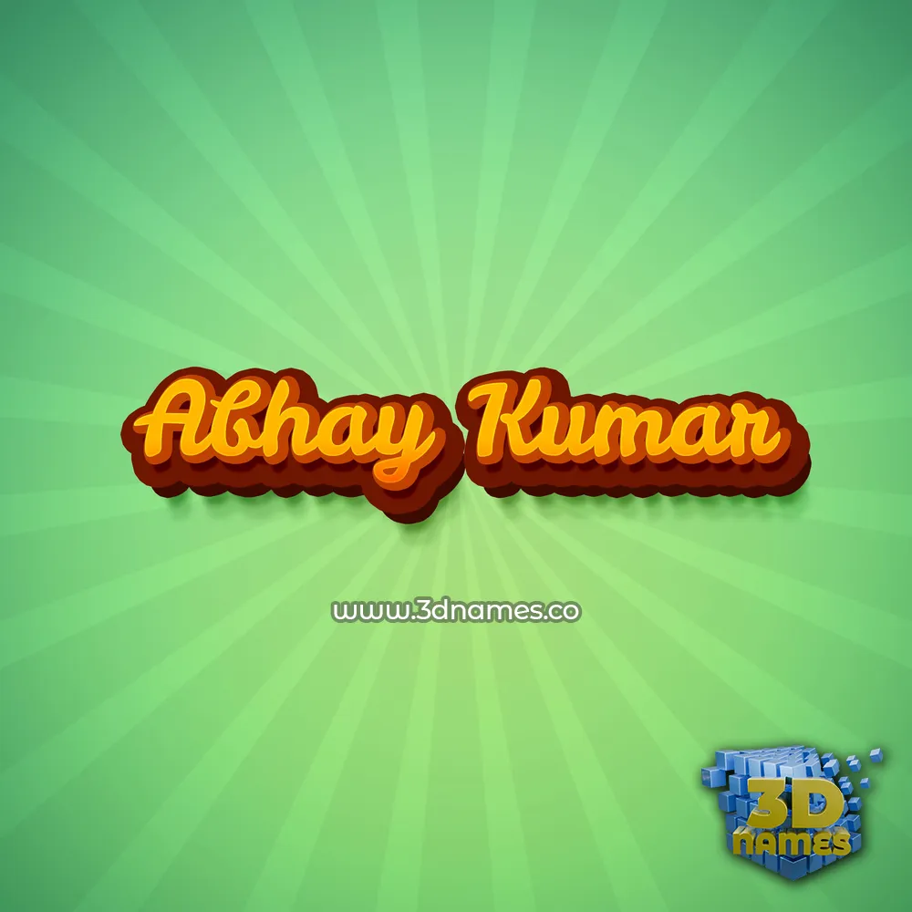 abhay kumar in Green Rays style - 3D name wallpaper