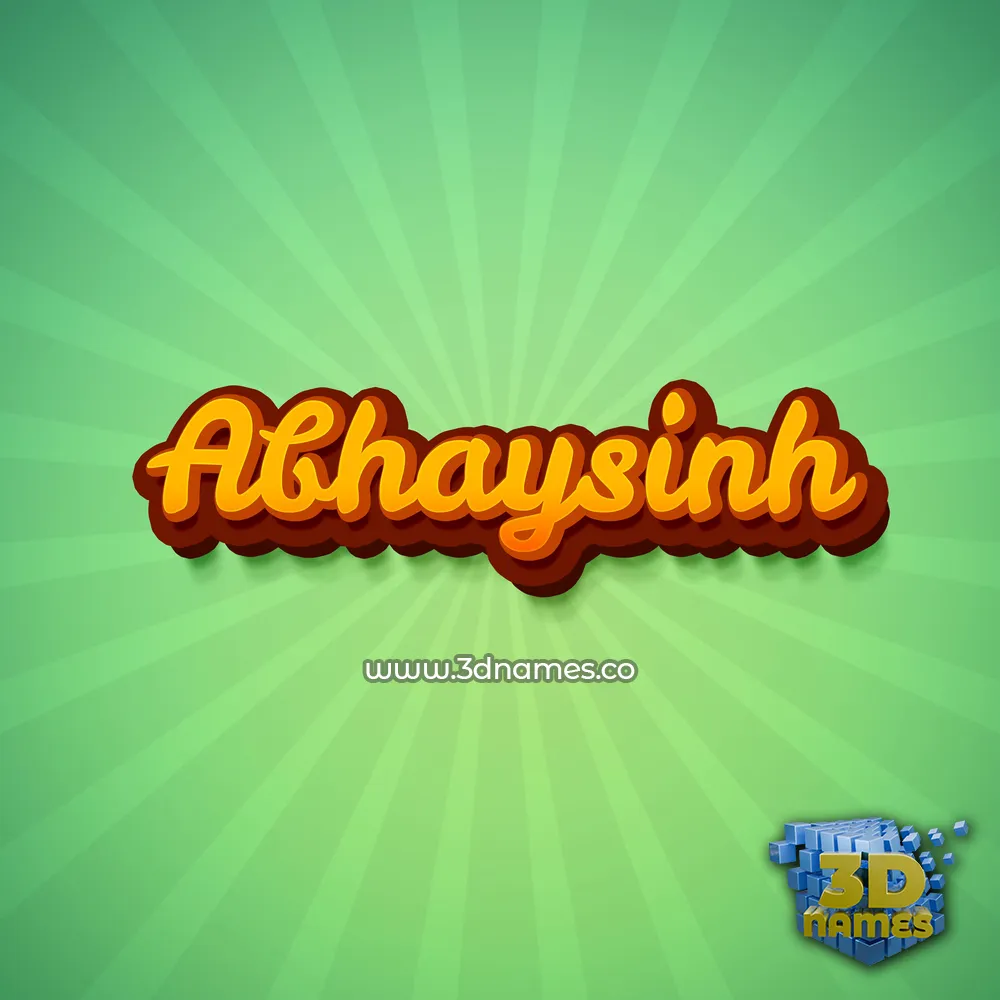 abhaysinh in Green Rays style - 3D name wallpaper