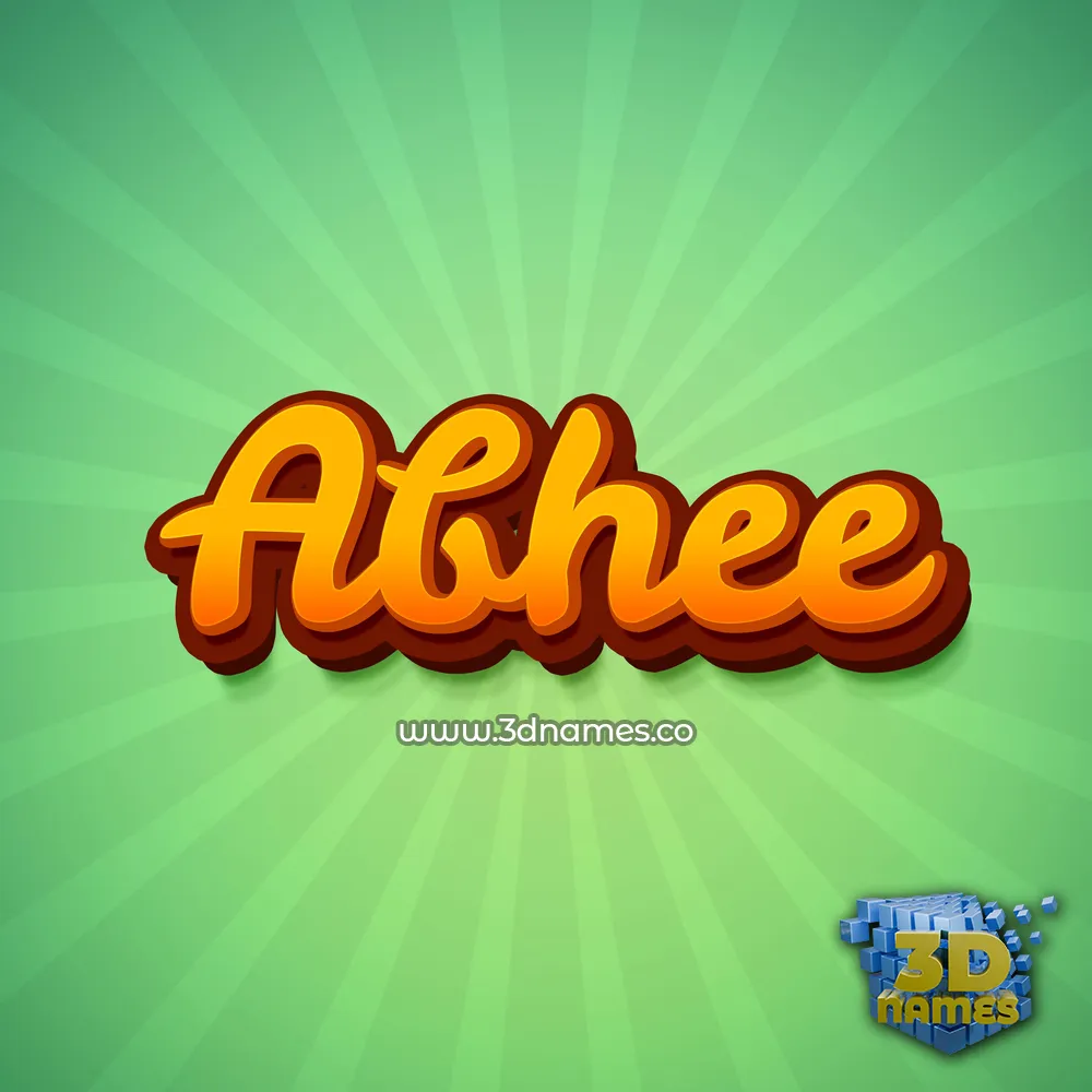 abhee in Green Rays style - 3D name wallpaper