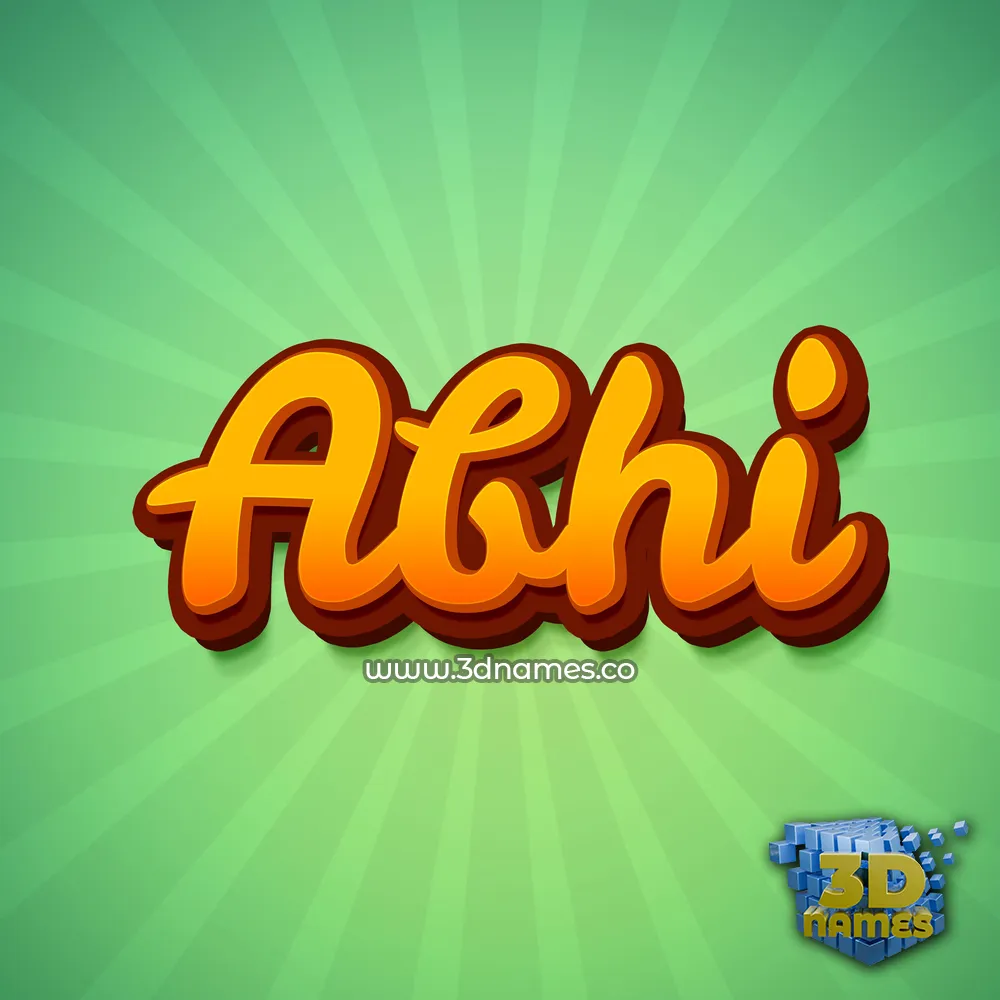 abhi in Green Rays style - 3D name wallpaper