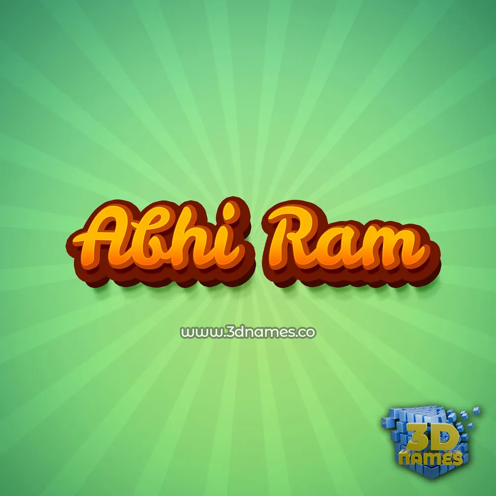 abhi ram in Green Rays style - 3D name wallpaper