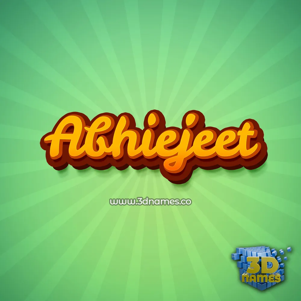 abhiejeet in Green Rays style - 3D name wallpaper