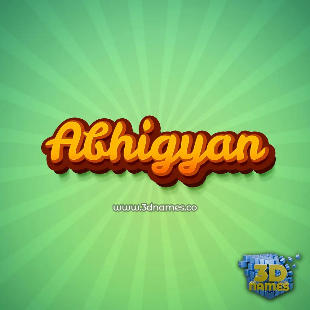 abhigyan in Green Rays style - 3D name wallpaper