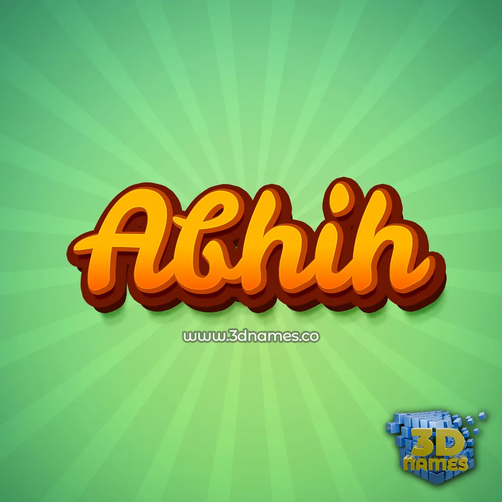 abhih in Green Rays style - 3D name wallpaper