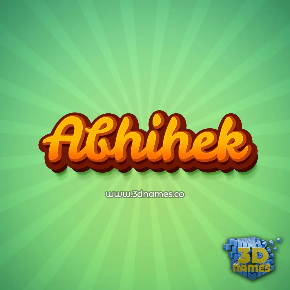abhihek in Green Rays style - 3D name wallpaper