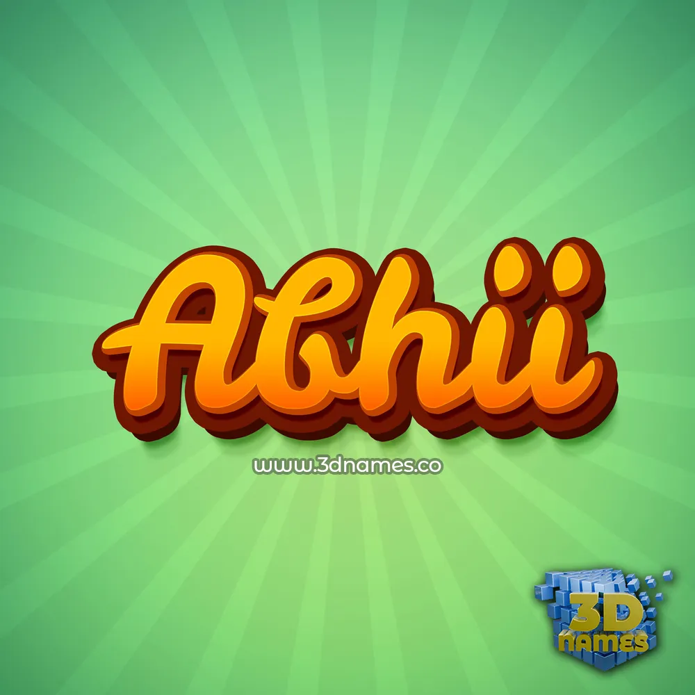abhii in Green Rays style - 3D name wallpaper