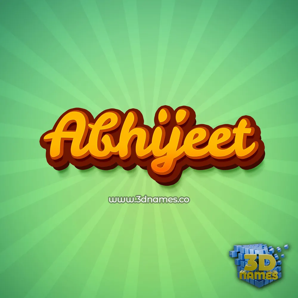abhijeet in Green Rays style - 3D name wallpaper