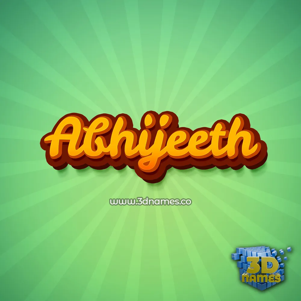 abhijeeth in Green Rays style - 3D name wallpaper