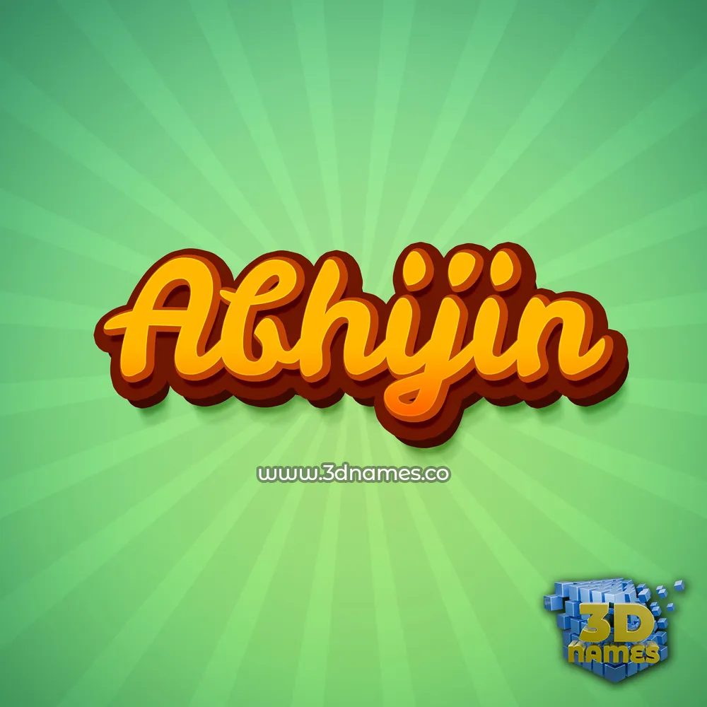 abhijin in Green Rays style - 3D name wallpaper