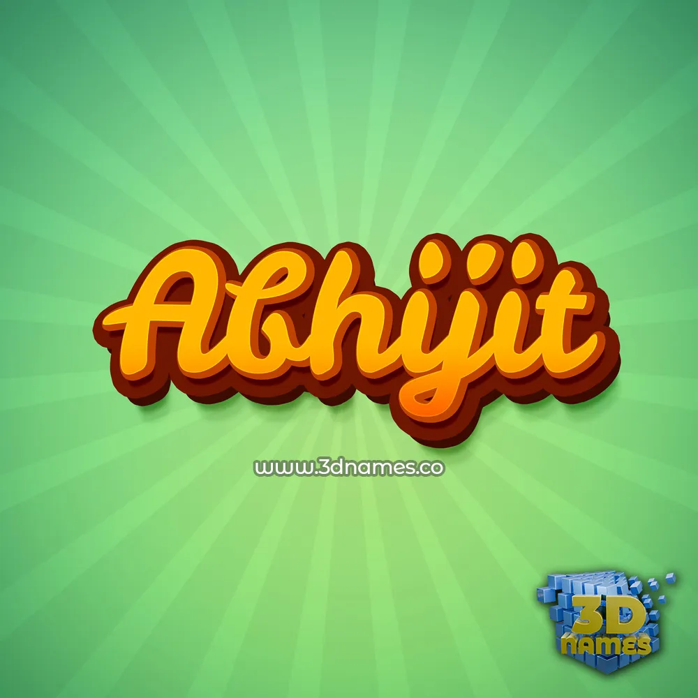 abhijit in Green Rays style - 3D name wallpaper