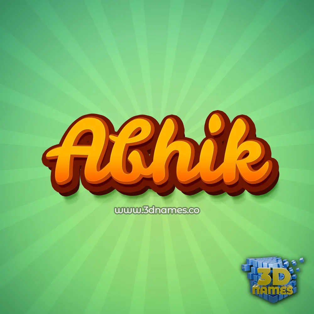 abhik in Green Rays style - 3D name wallpaper