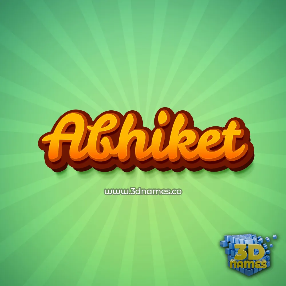 abhiket in Green Rays style - 3D name wallpaper