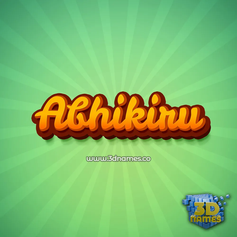abhikiru in Green Rays style - 3D name wallpaper