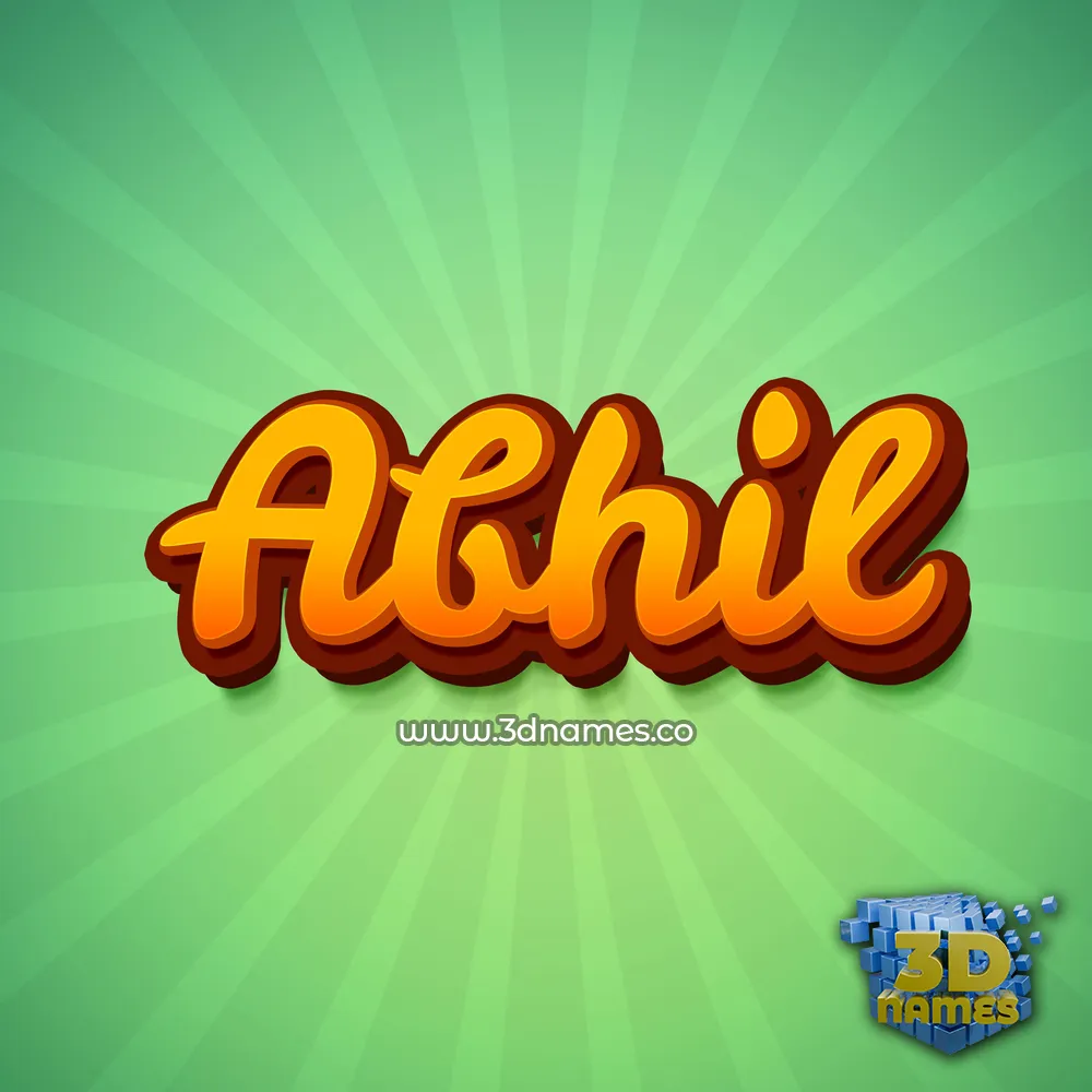 abhil in Green Rays style - 3D name wallpaper