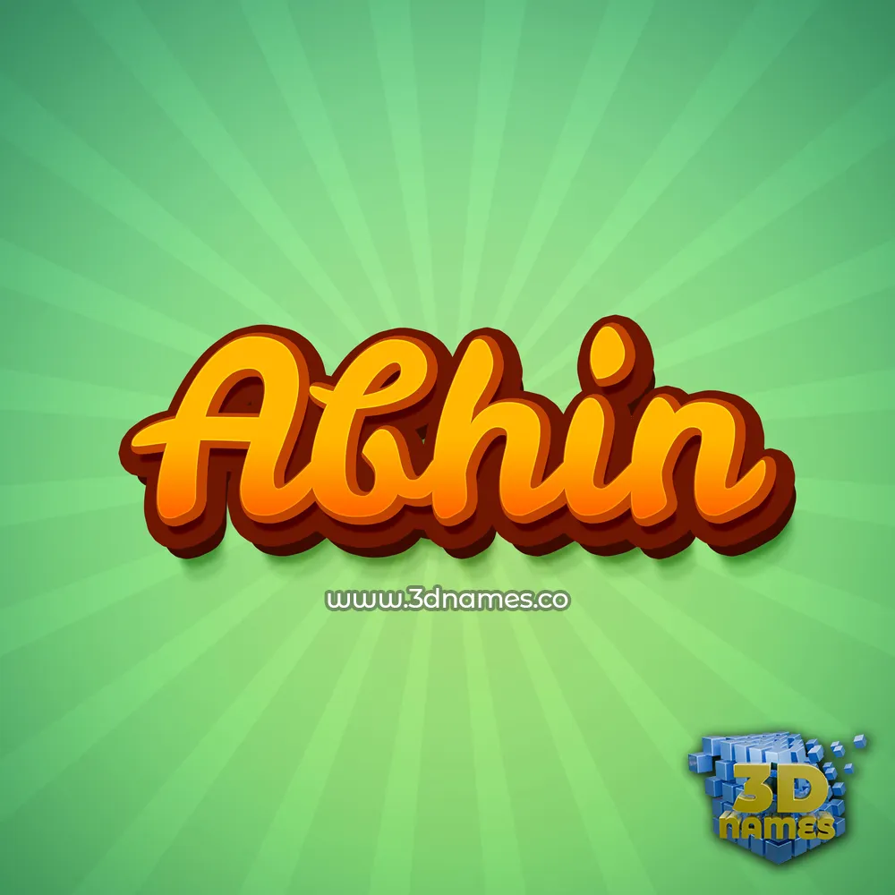 abhin in Green Rays style - 3D name wallpaper