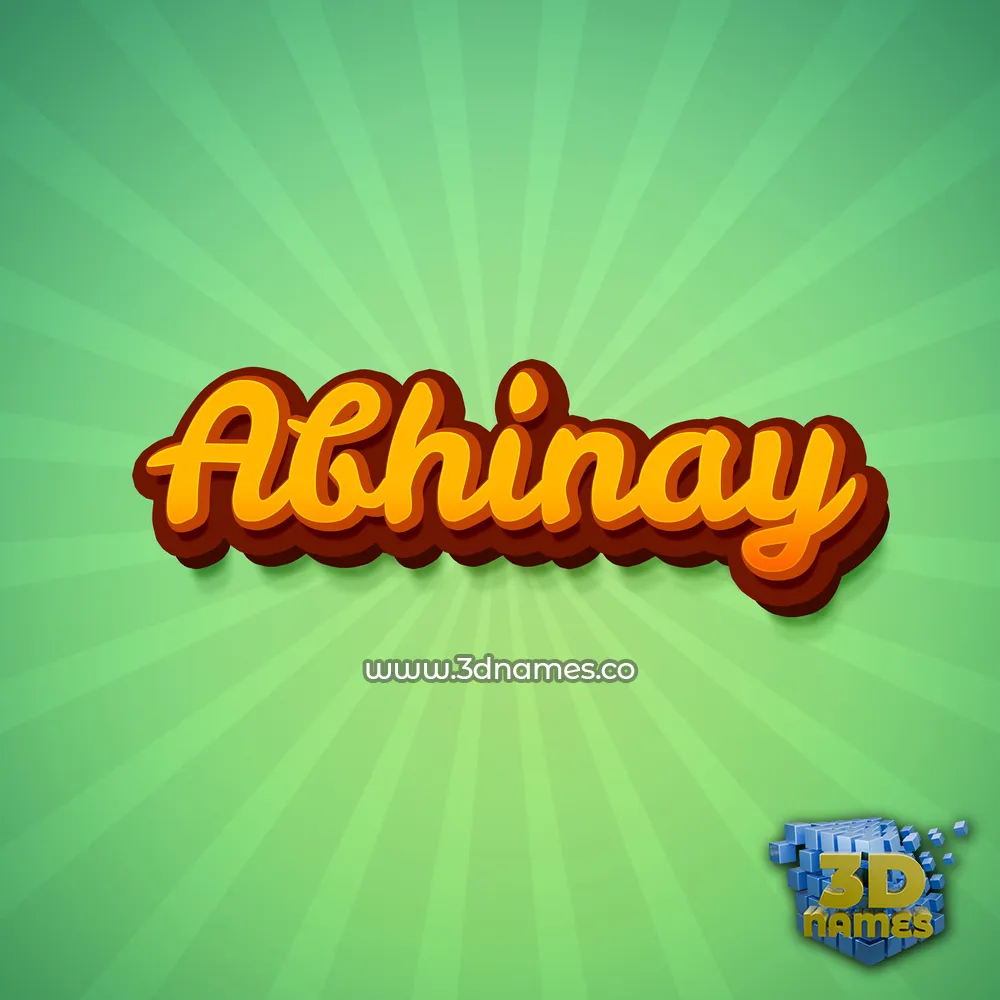 abhinay in Green Rays style - 3D name wallpaper