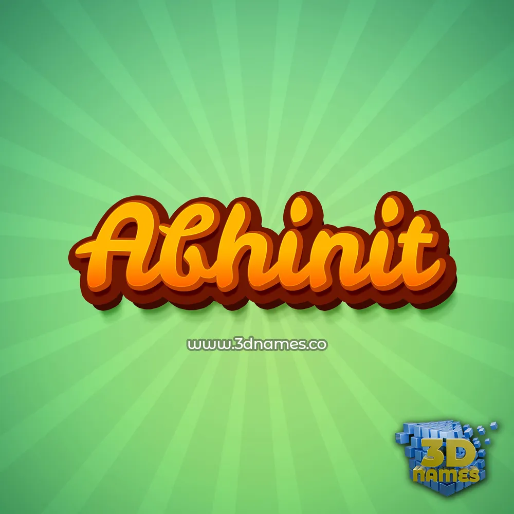 abhinit in Green Rays style - 3D name wallpaper