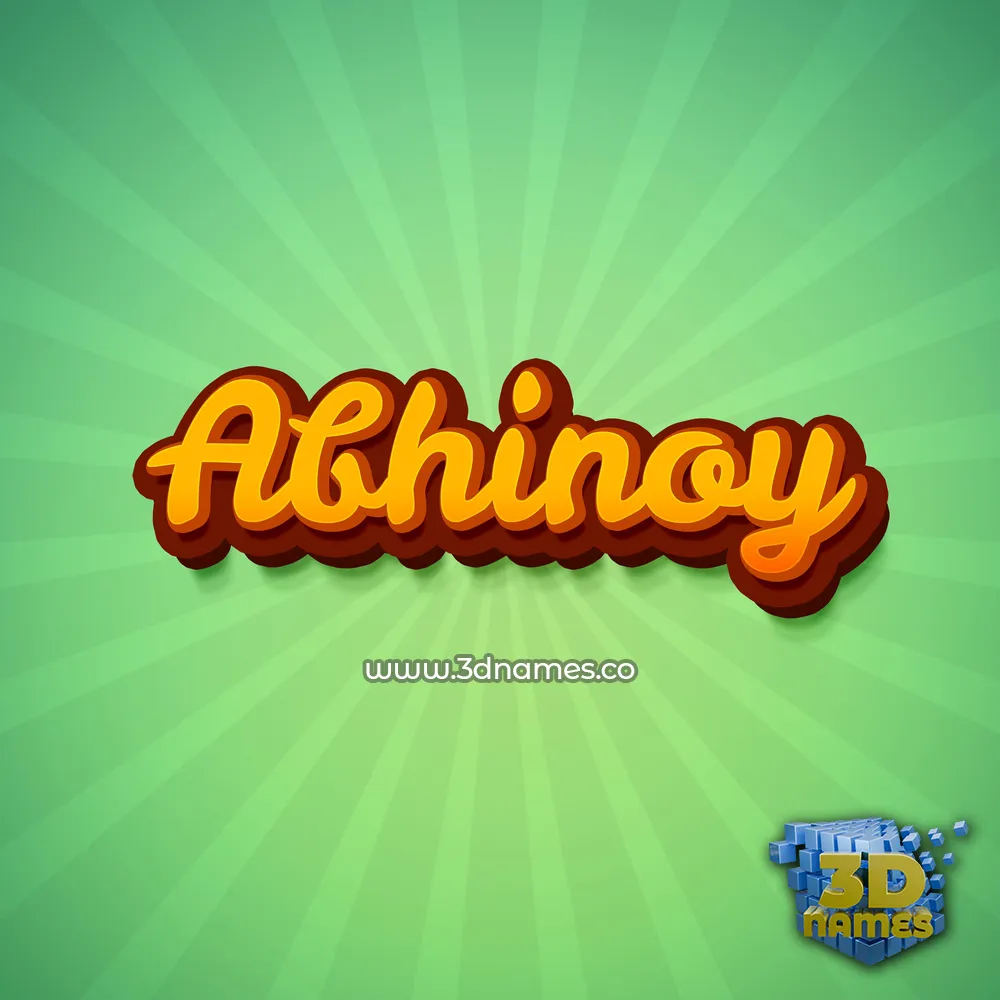 abhinoy in Green Rays style - 3D name wallpaper