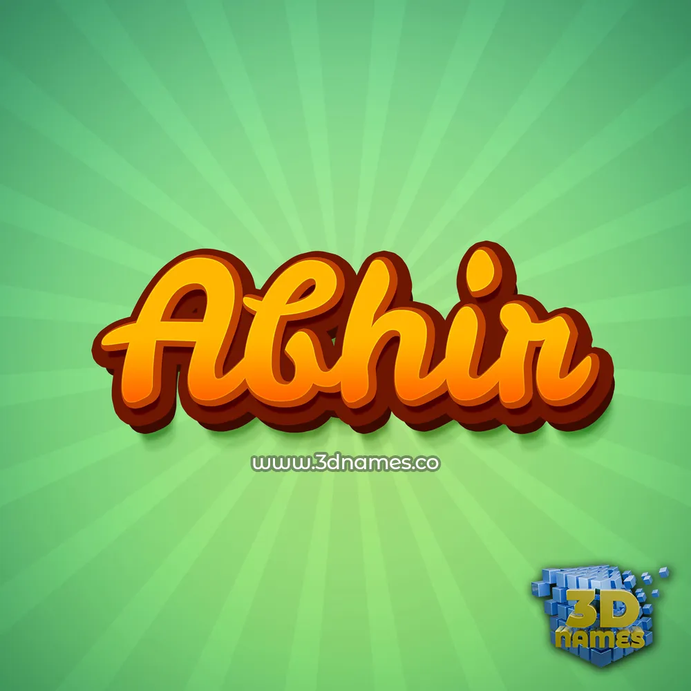 abhir in Green Rays style - 3D name wallpaper