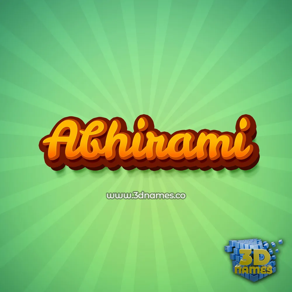 abhirami in Green Rays style - 3D name wallpaper