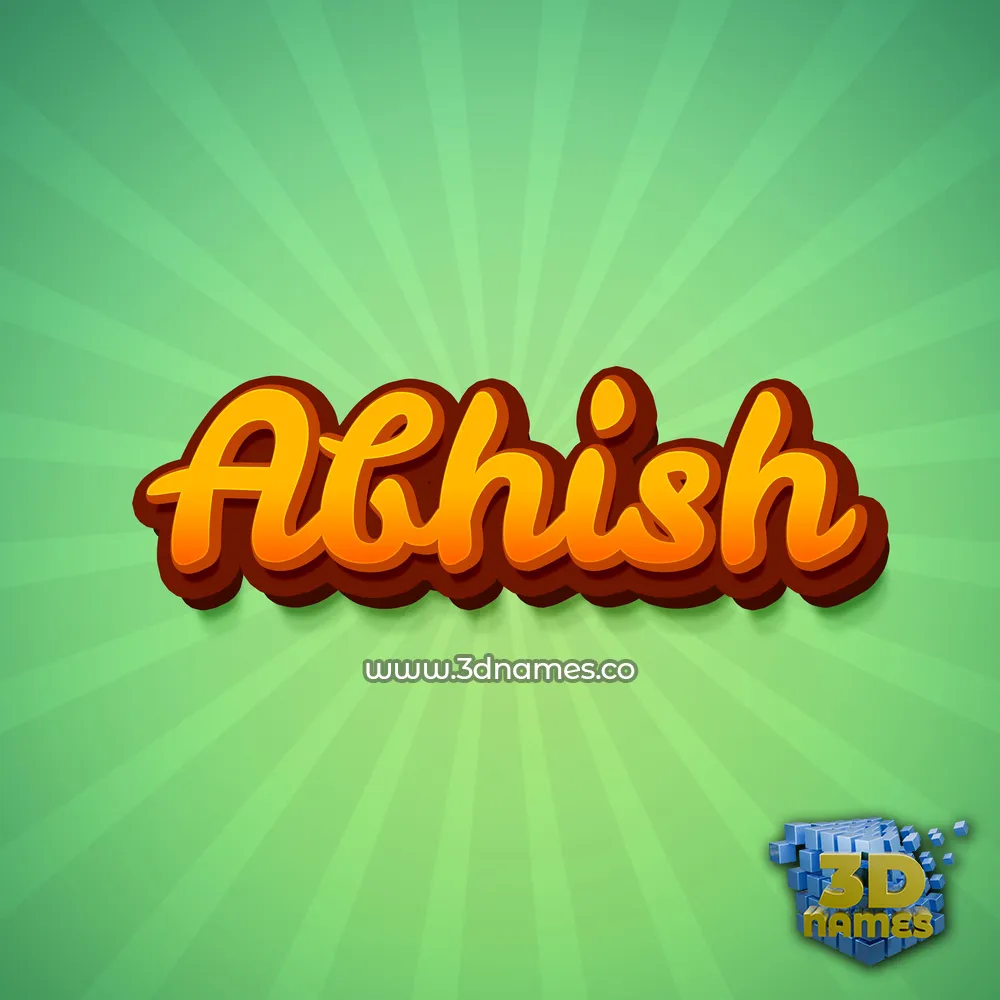 abhish in Green Rays style - 3D name wallpaper