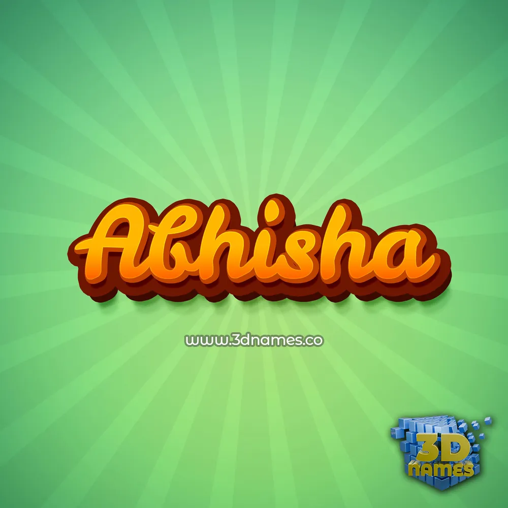 abhisha in Green Rays style - 3D name wallpaper