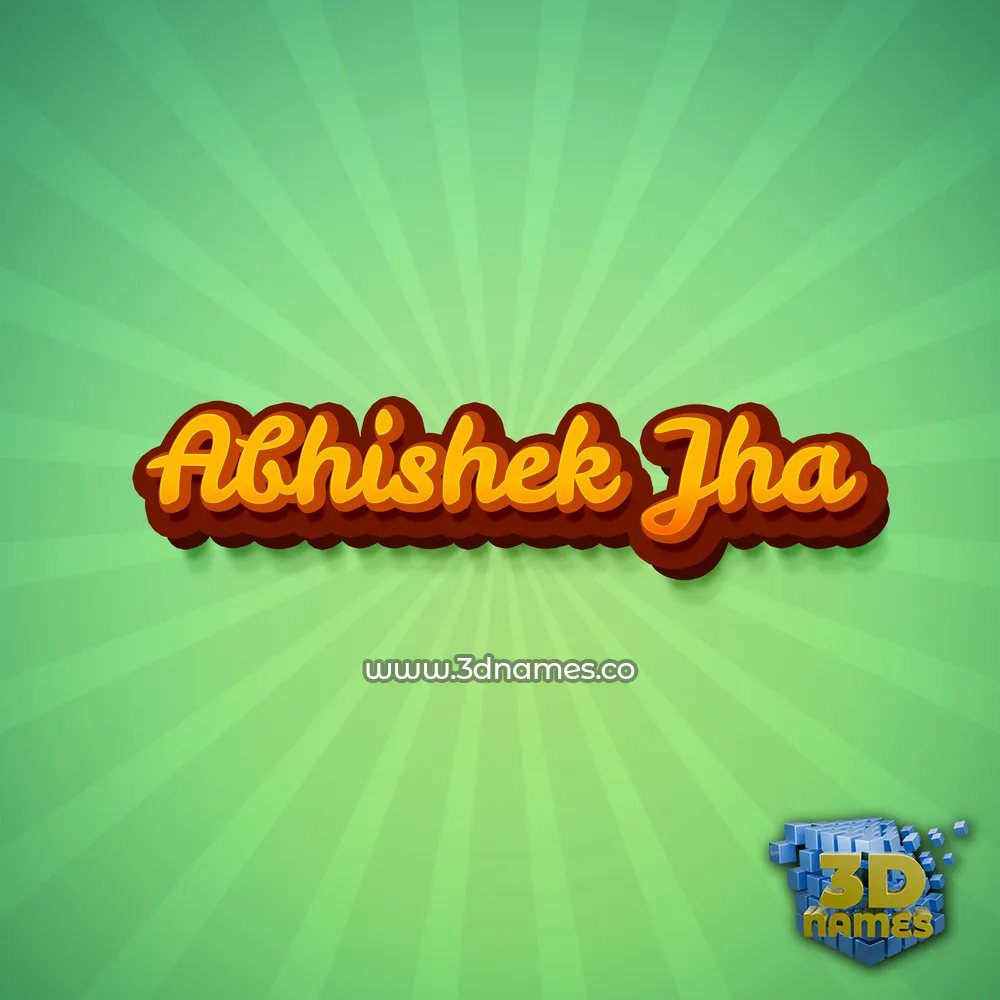 abhishek jha in Green Rays style - 3D name wallpaper