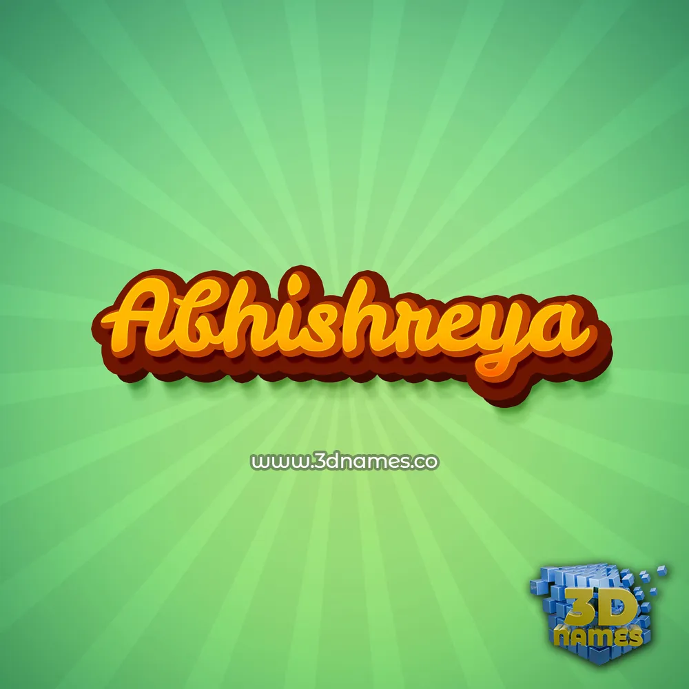 abhishreya in Green Rays style - 3D name wallpaper