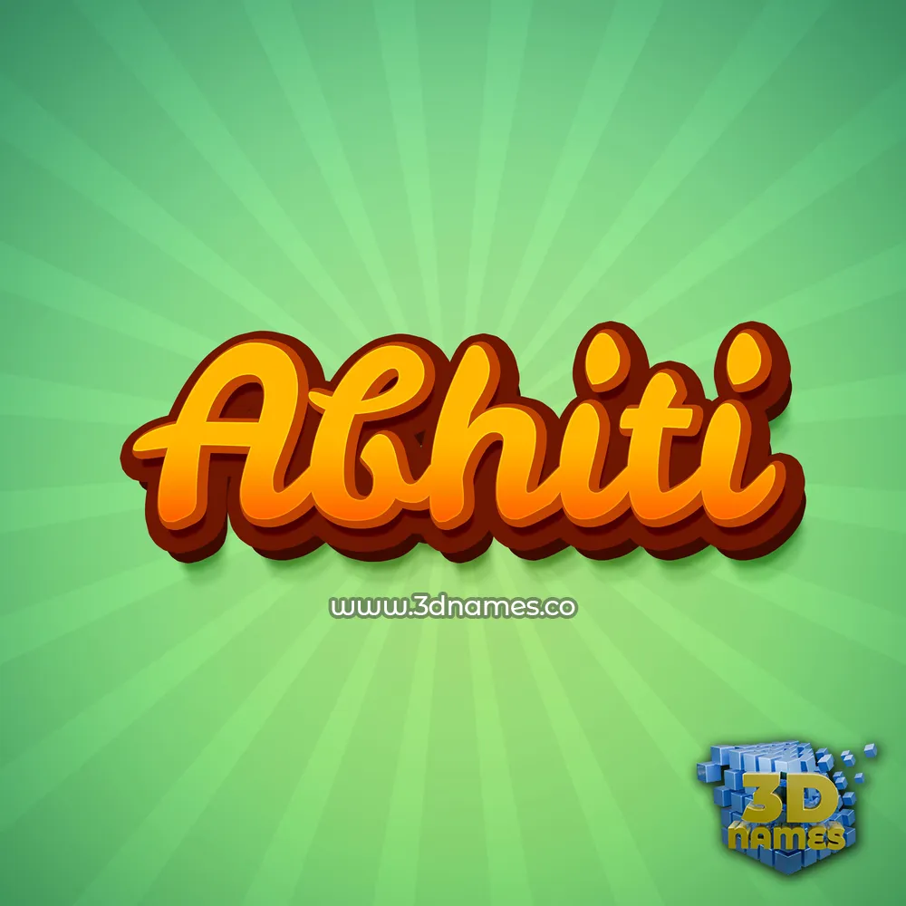 abhiti in Green Rays style - 3D name wallpaper