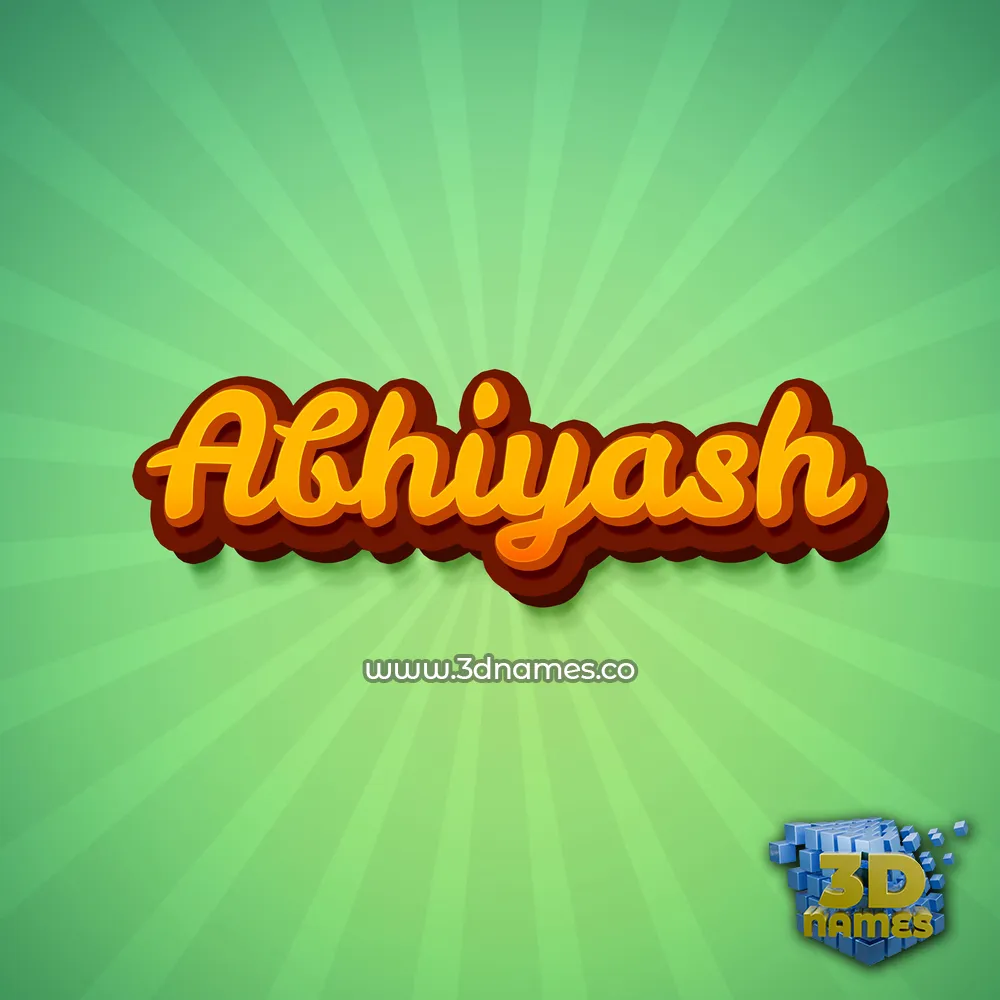 abhiyash in Green Rays style - 3D name wallpaper