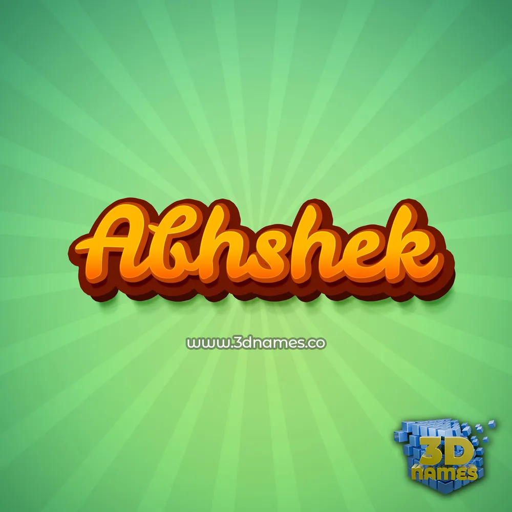 abhshek in Green Rays style - 3D name wallpaper