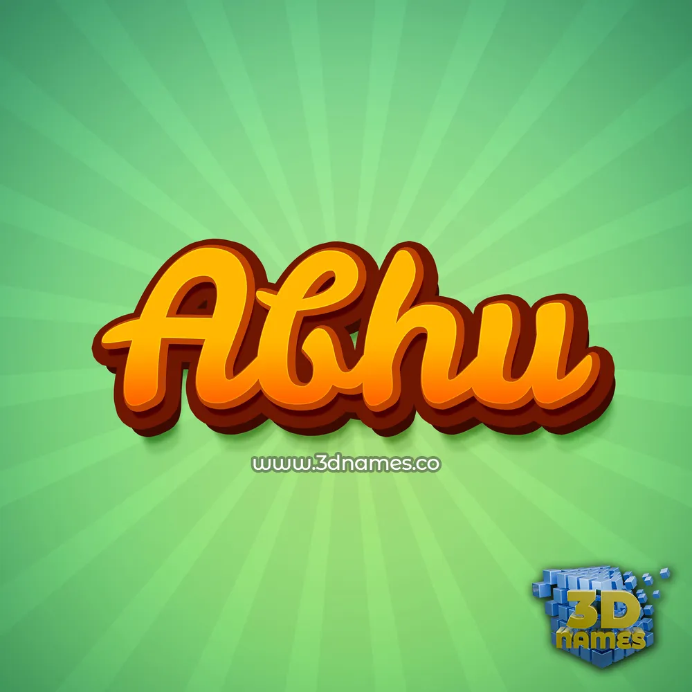 abhu in Green Rays style - 3D name wallpaper