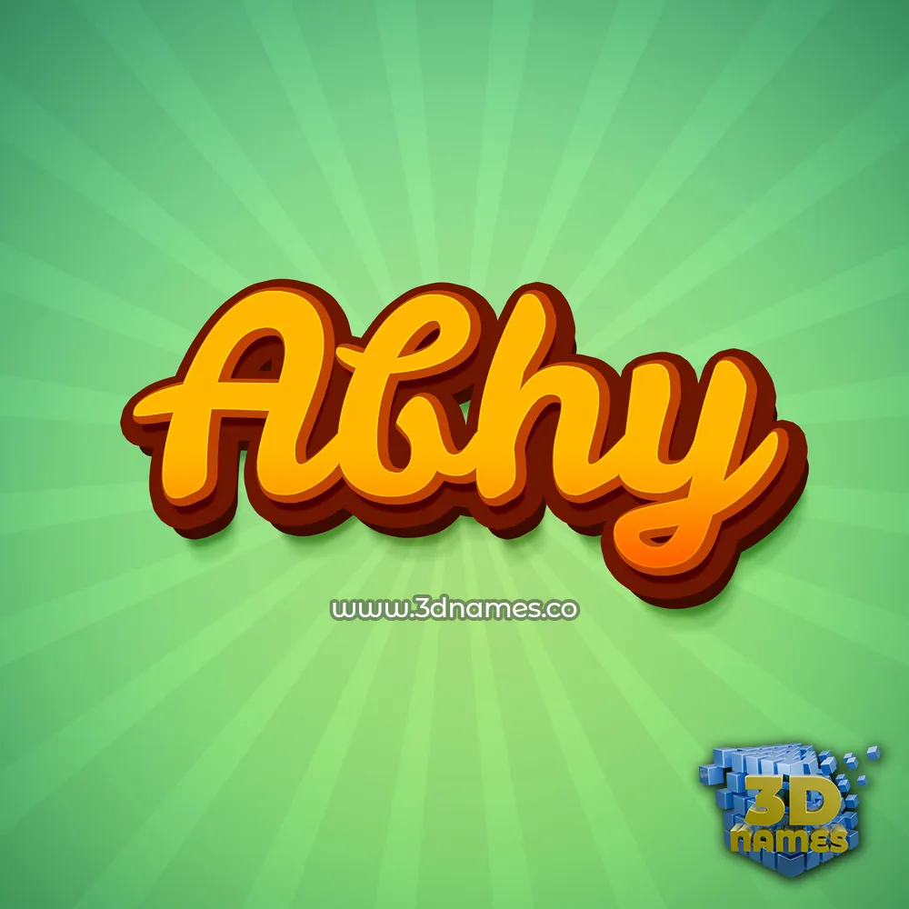 abhy in Green Rays style - 3D name wallpaper