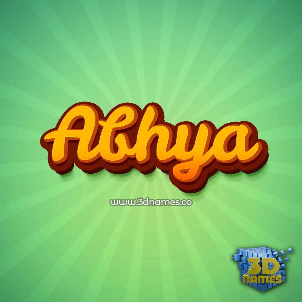 abhya in Green Rays style - 3D name wallpaper
