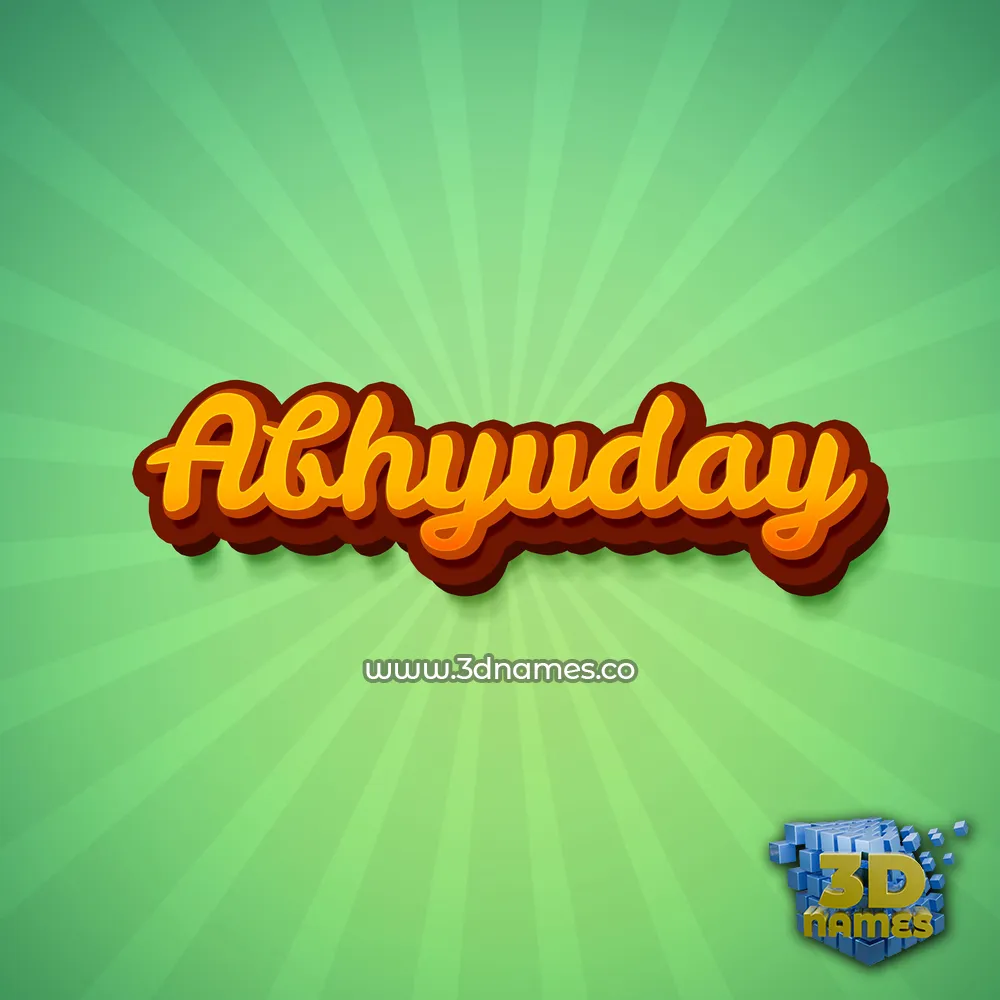 abhyuday in Green Rays style - 3D name wallpaper