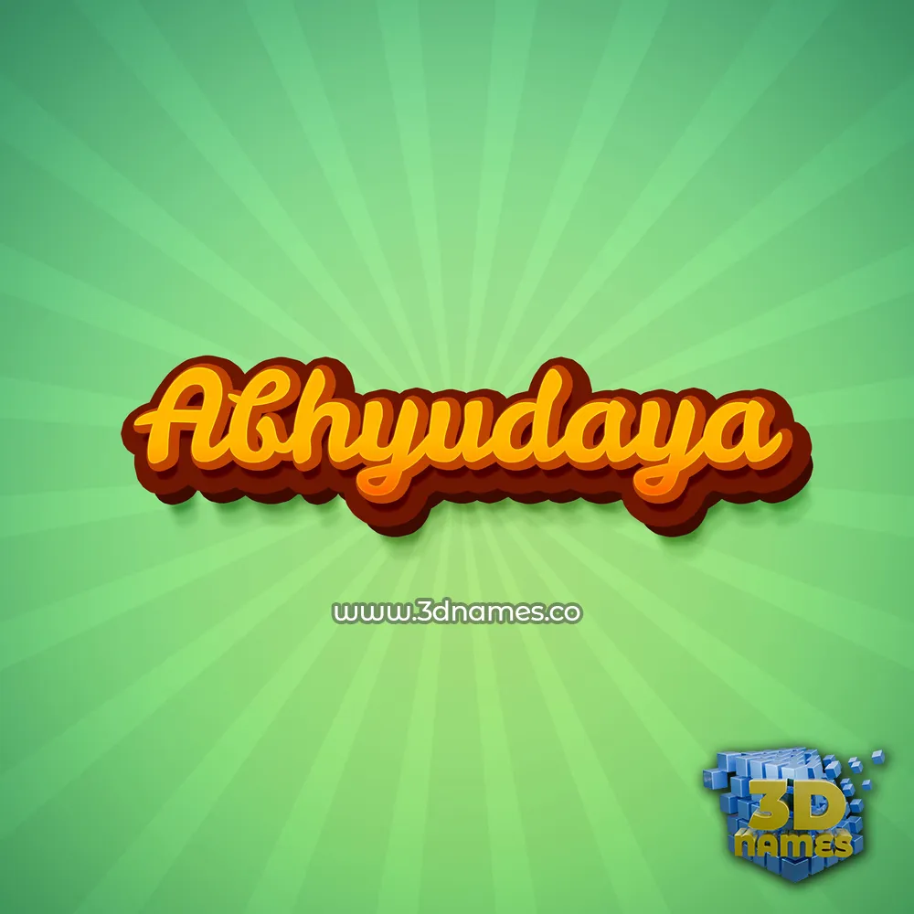 abhyudaya in Green Rays style - 3D name wallpaper
