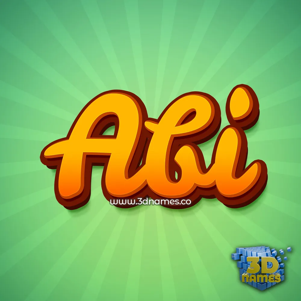 abi in Green Rays style - 3D name wallpaper