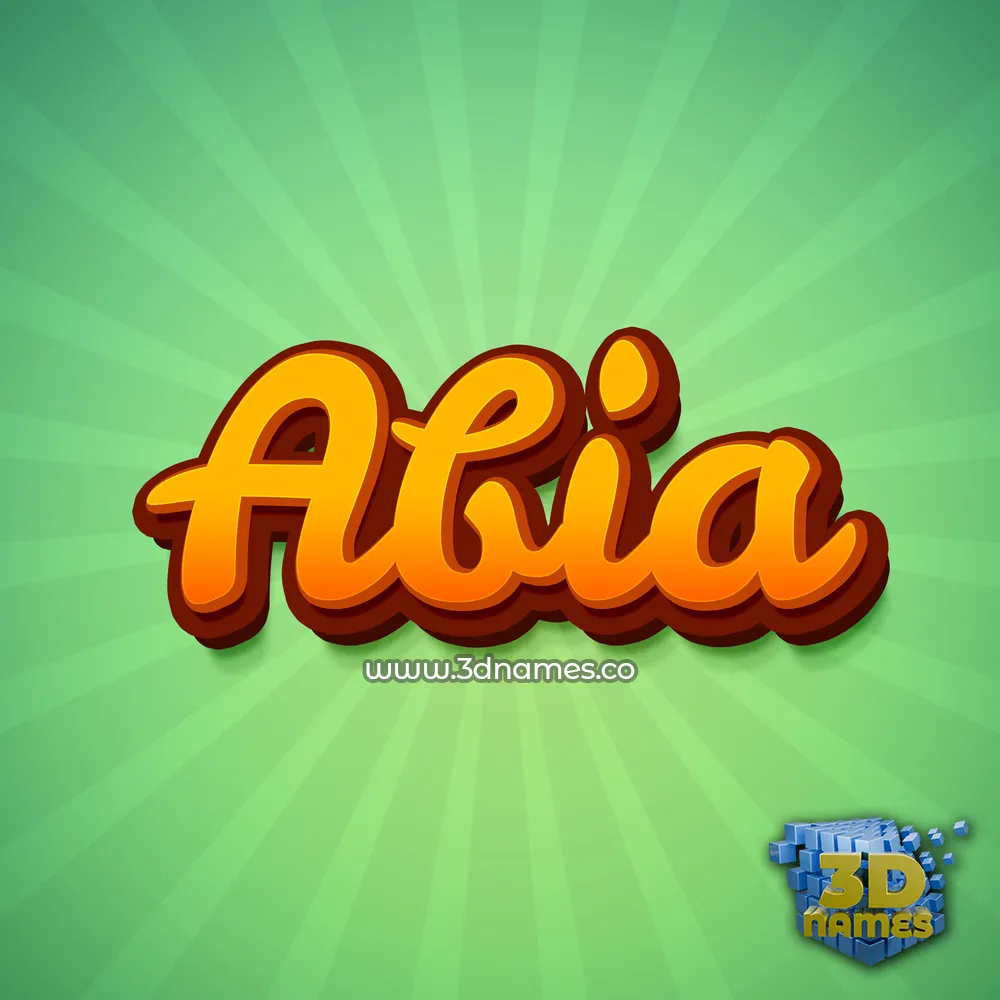 abia in Green Rays style - 3D name wallpaper