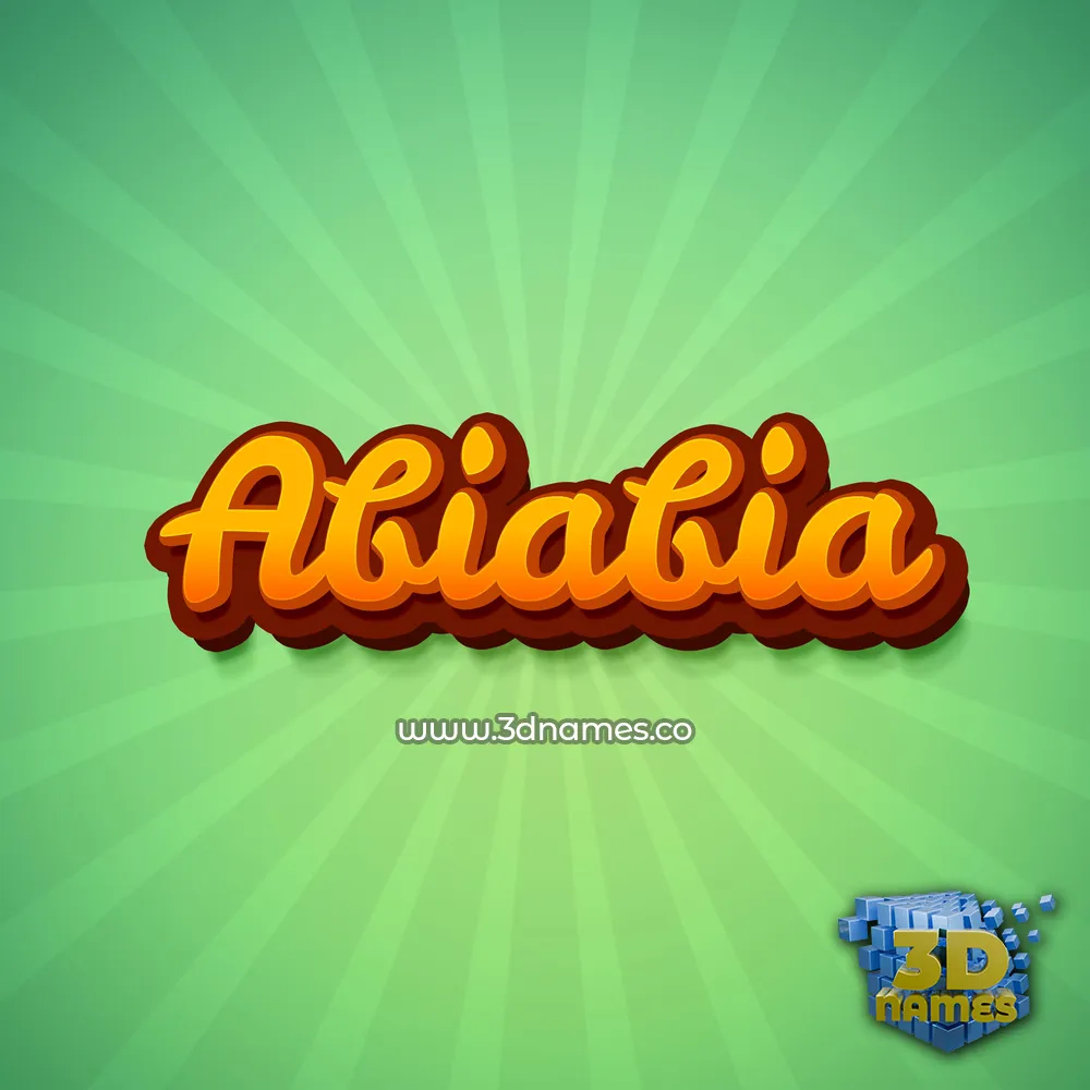 abiabia in Green Rays style - 3D name wallpaper