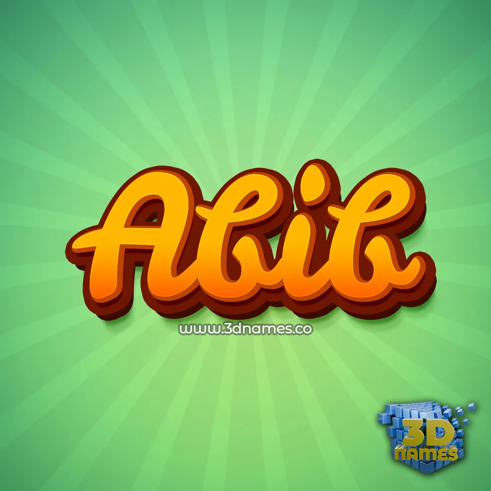 abib in Green Rays style - 3D name wallpaper