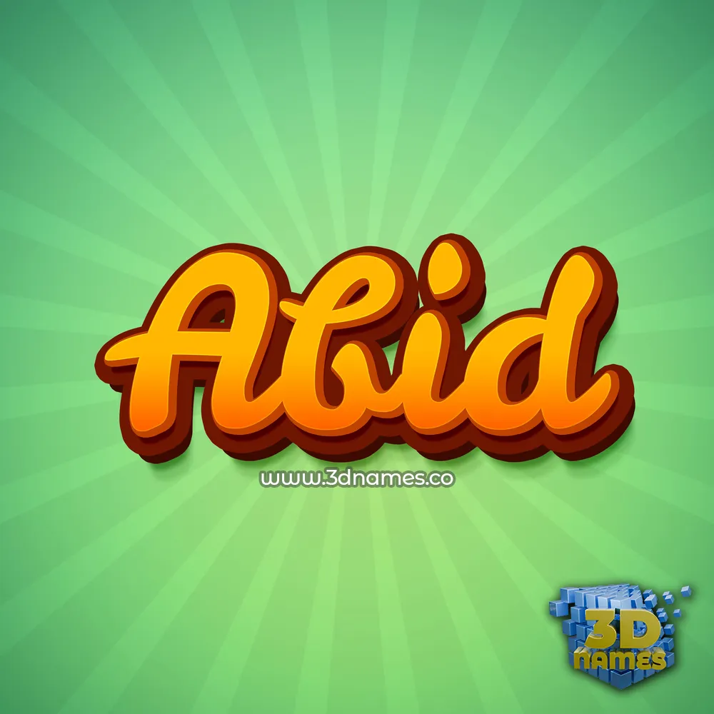 abid in Green Rays style - 3D name wallpaper