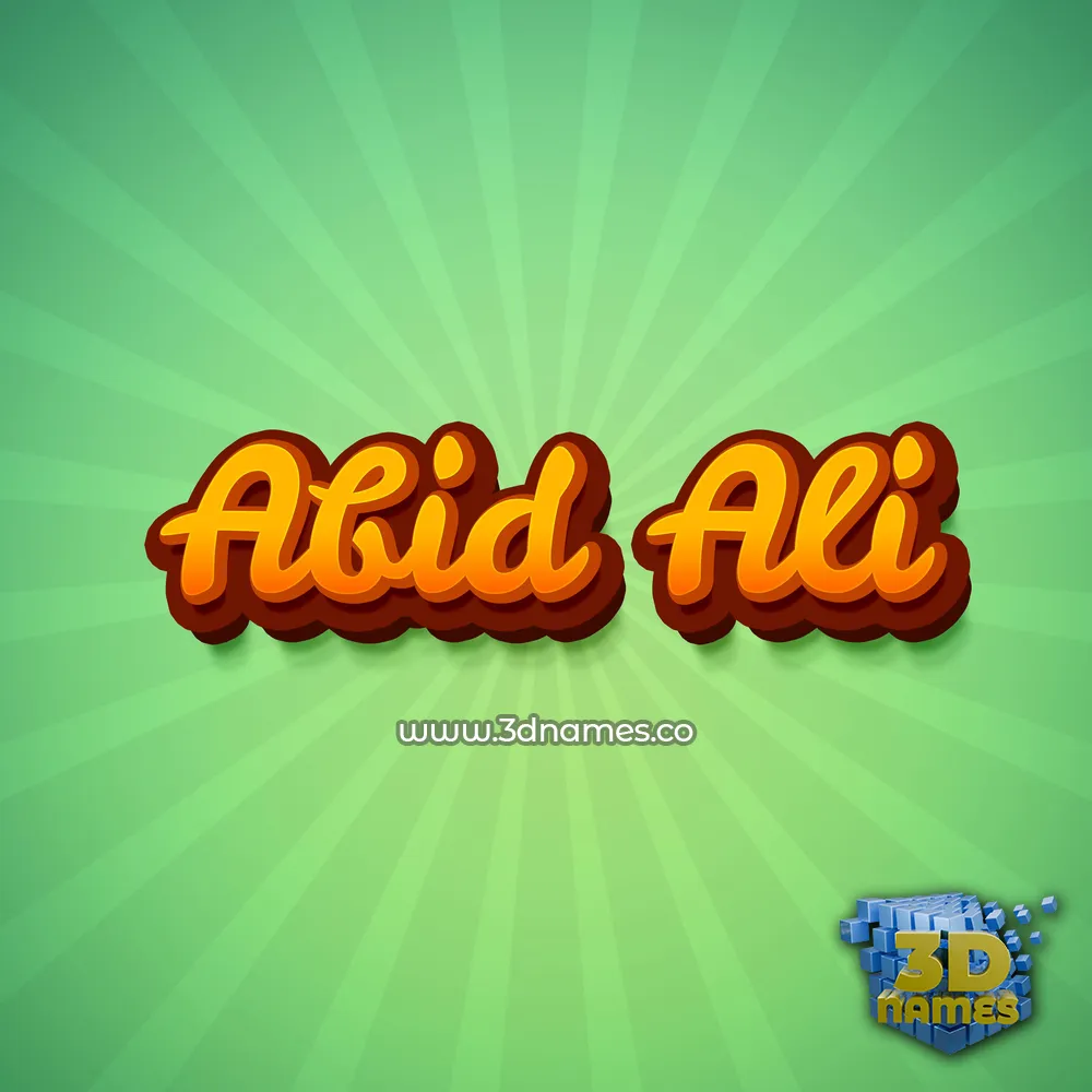 abid ali in Green Rays style - 3D name wallpaper