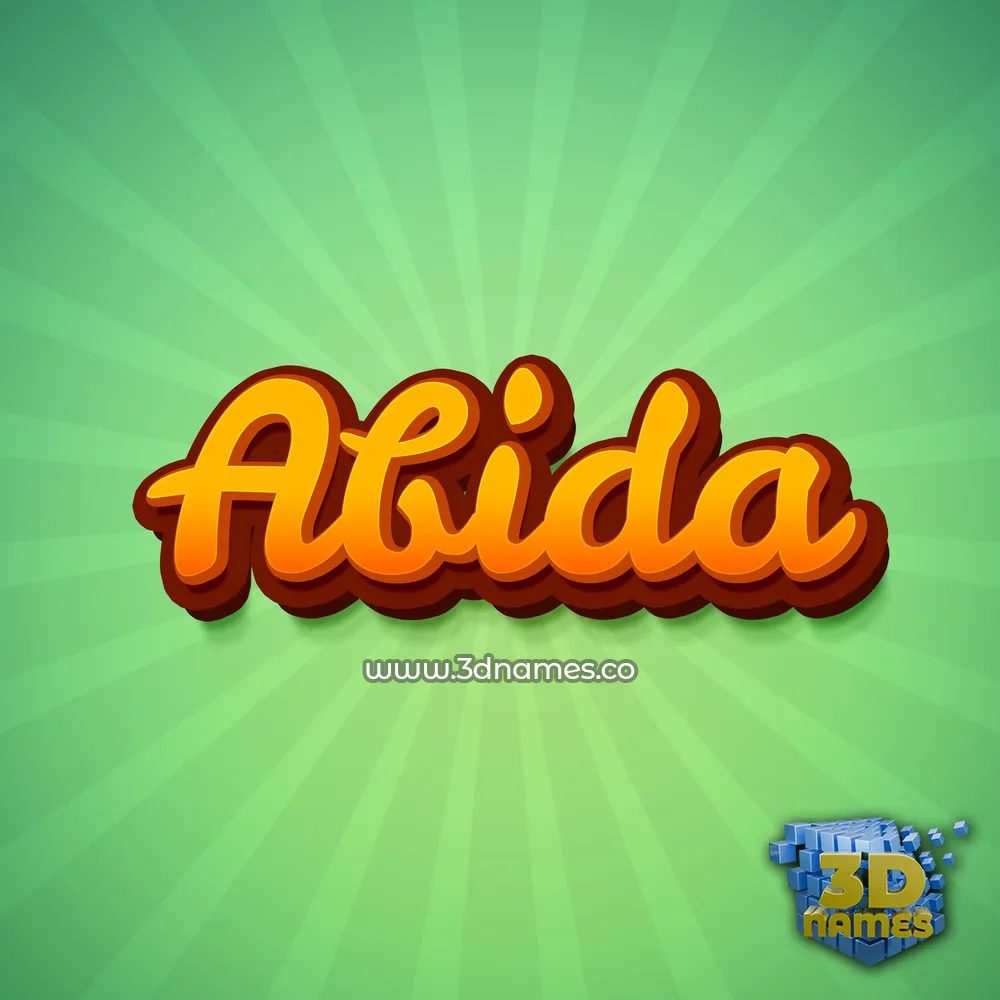 abida in Green Rays style - 3D name wallpaper