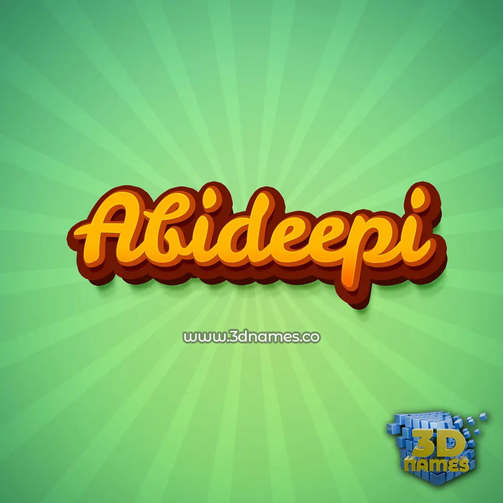 abideepi in Green Rays style - 3D name wallpaper