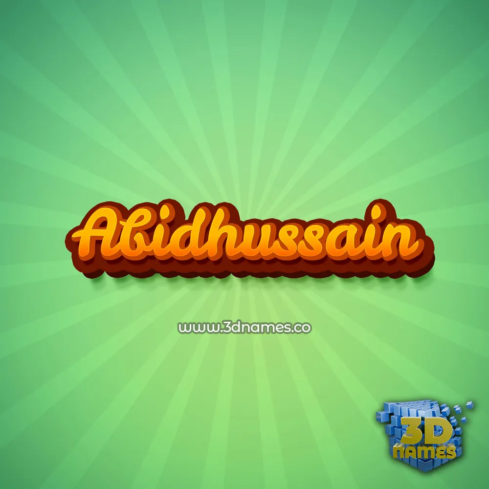abidhussain in Green Rays style - 3D name wallpaper